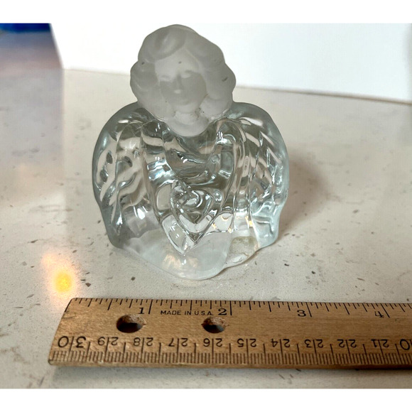 Vintage Fenton Art Glass Guardian Praying Angel Clear and Frosted Figurine 3.5" - Picture 8 of 8